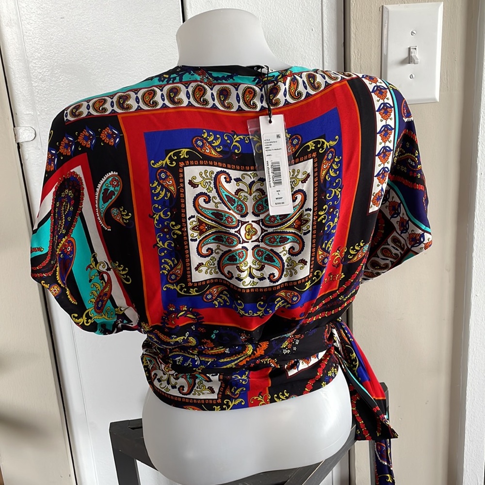 Alice + Olivia Royal paisley wrap top Large - Picture 9 of 14